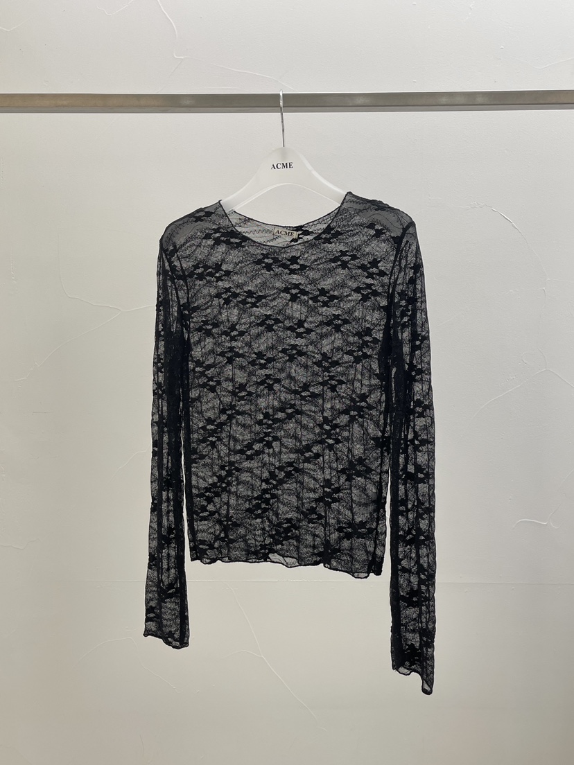 ACME東大門實拍女士新品推薦人氣休閑時尚真品襯衫蕾絲衫ACME襯衫/蕾絲衫圖色2墨色