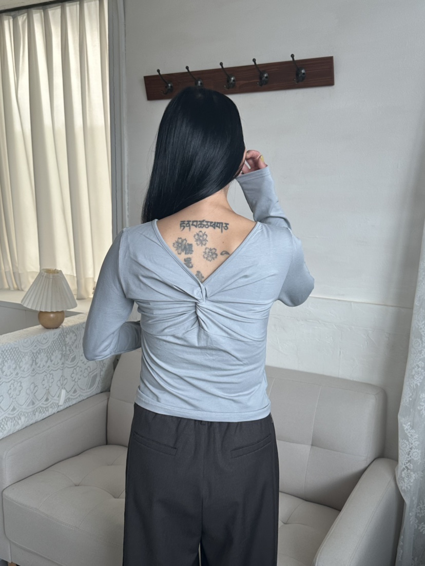 LEEHEE東大門實拍女裝新品時尚真品推薦休閑長袖T恤兩面穿LEEHEE長袖T恤