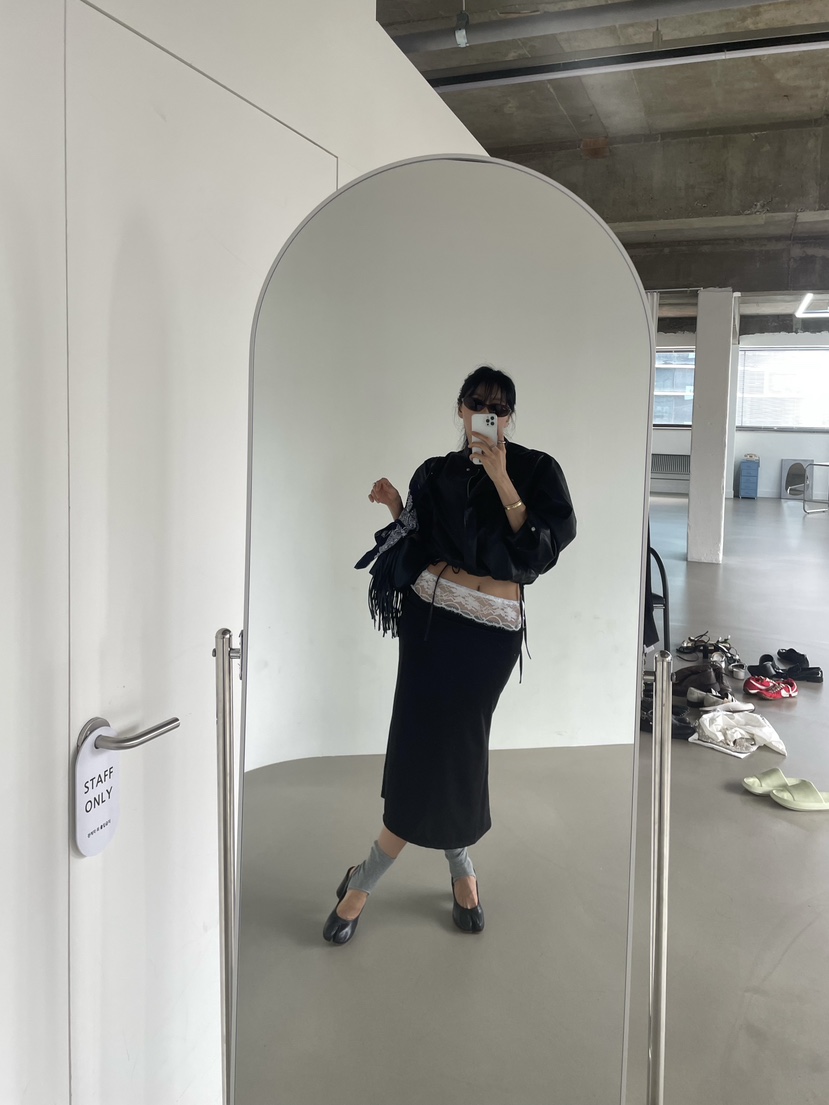 ABBEYLEE東大門直郵女裝新品推薦時尚半身裙中短裙腰帶蕾絲ABBEYLEE半身裙/中短裙