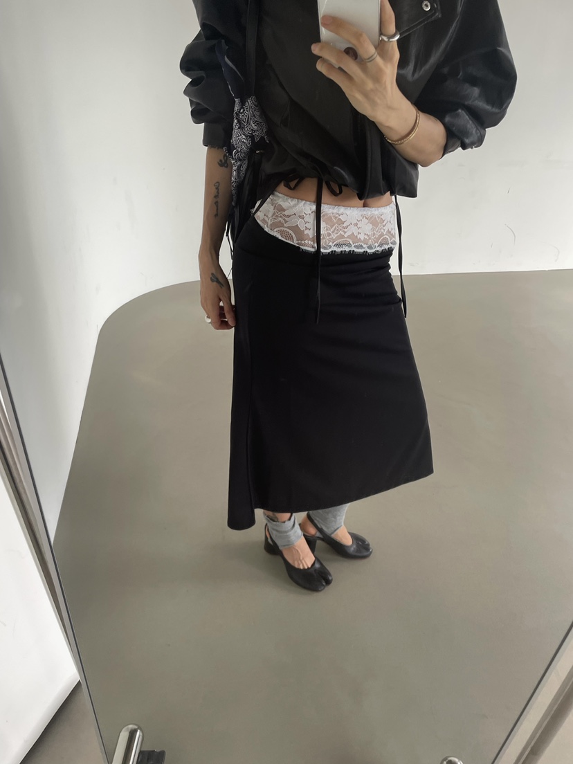 ABBEYLEE東大門直郵女裝新品推薦時尚半身裙中短裙腰帶蕾絲ABBEYLEE半身裙/中短裙