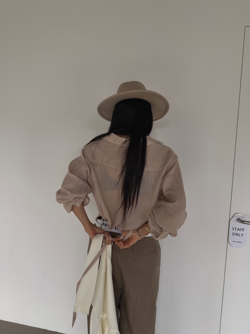 ABBEYLEE東大門實拍女士新款推薦休閑襯衫蕾絲衫透視露臍ABBEYLEE襯衫/蕾絲衫