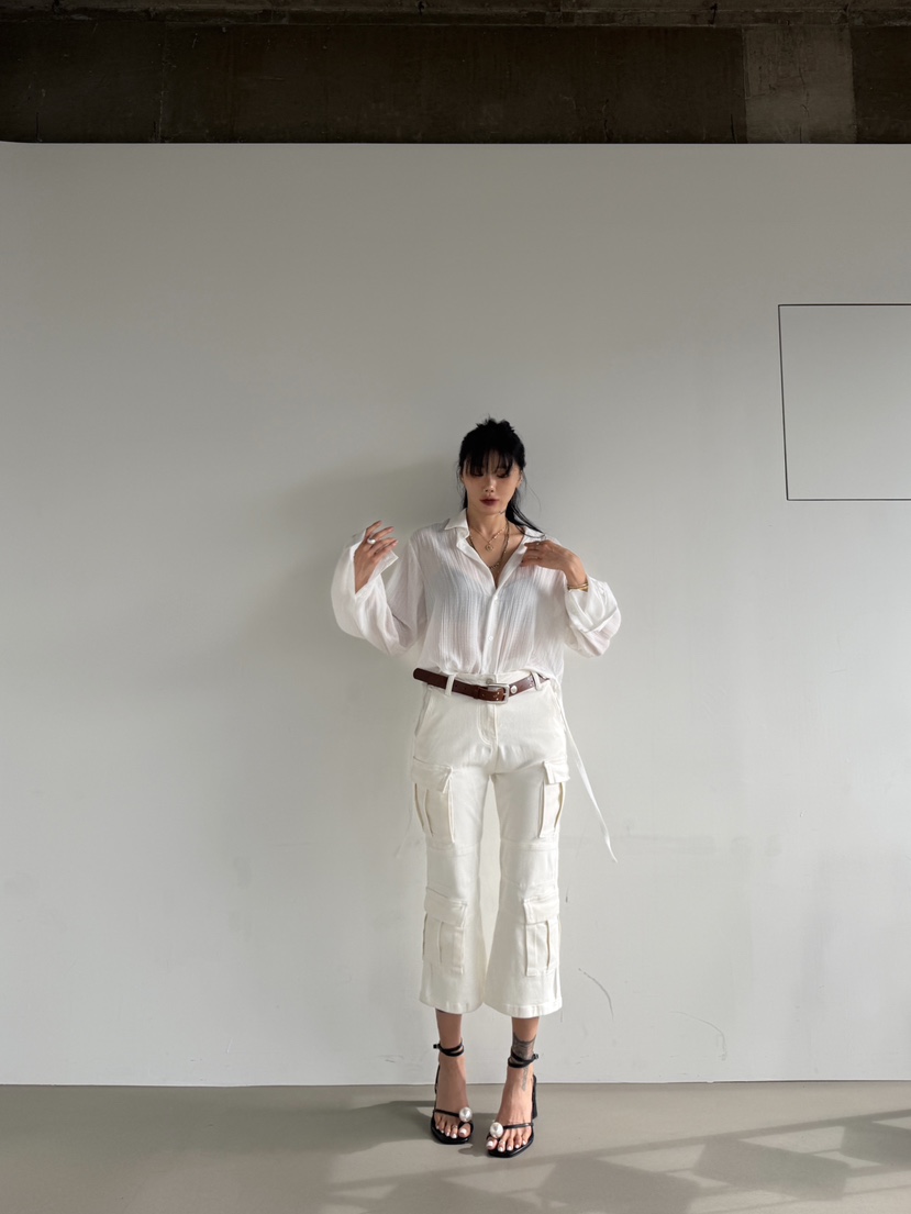ABBEYLEE東大門實拍女士新款推薦休閑襯衫蕾絲衫透視露臍ABBEYLEE襯衫/蕾絲衫