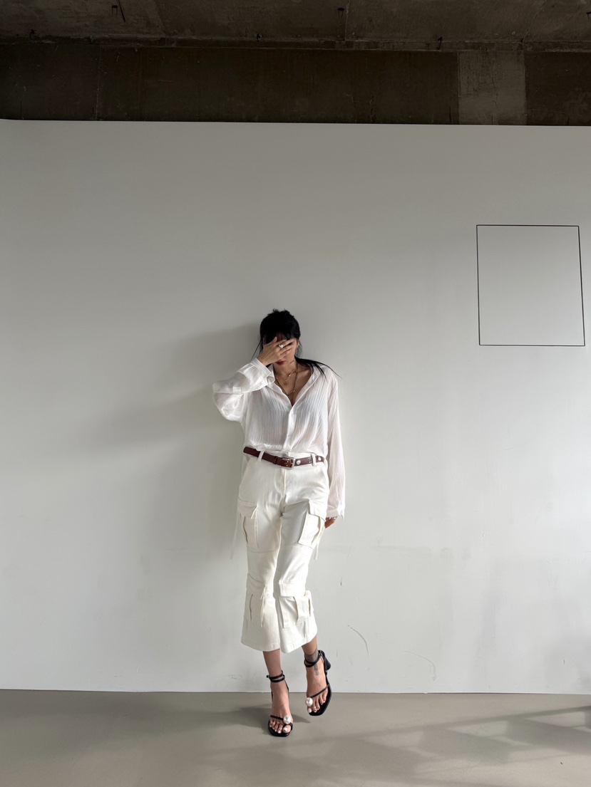 ABBEYLEE東大門實拍女士新款推薦休閑襯衫蕾絲衫透視露臍ABBEYLEE襯衫/蕾絲衫