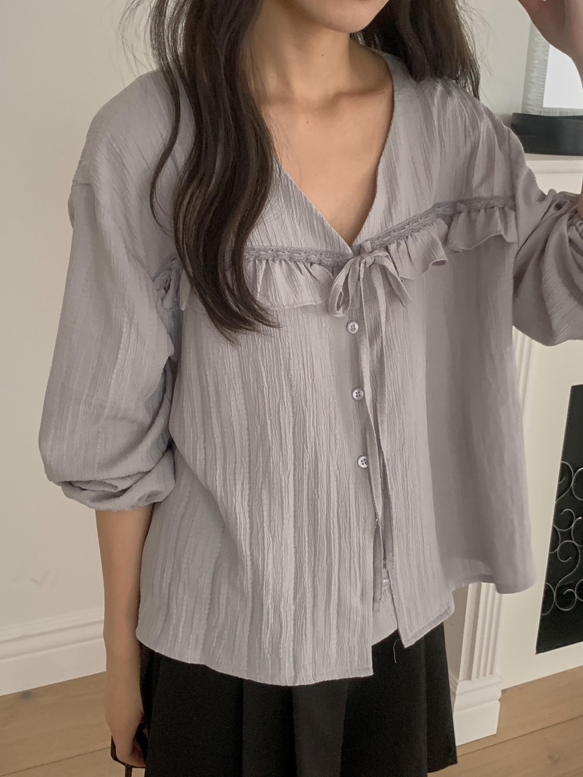 RE:FRESH-L韓國直郵女裝新款熱賣人氣時尚休閑襯衫蕾絲衫RE:FRESH-L襯衫/蕾絲衫