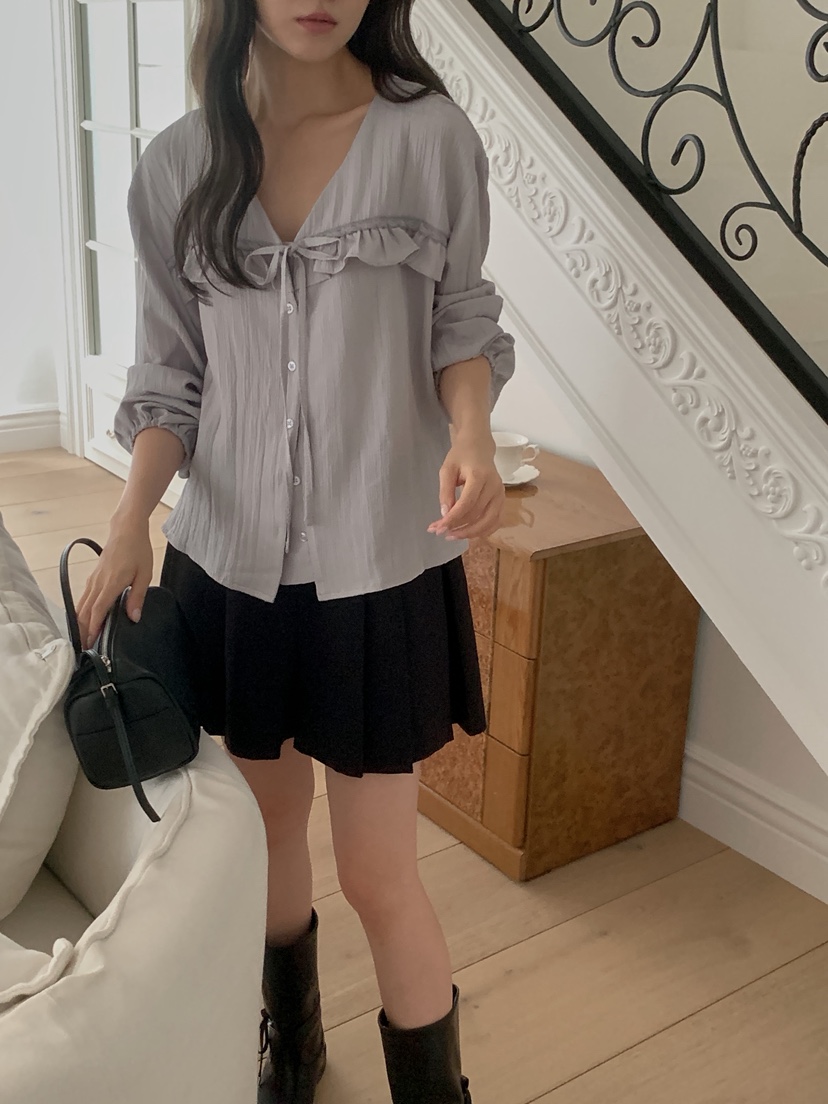 RE:FRESH-L韓國直郵女裝新款熱賣人氣時尚休閑襯衫蕾絲衫RE:FRESH-L襯衫/蕾絲衫