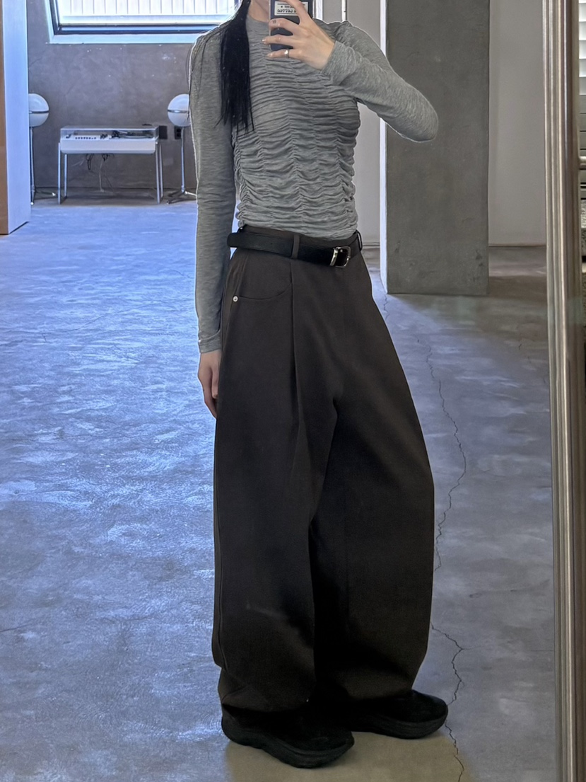 LOVE LETTER韓國代購女士新款休閑人氣真品推薦休閑褲褶皺LOVE LETTER休閑褲