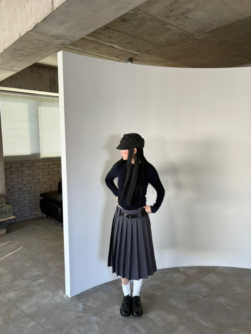 LOVE LETTER韓國直郵女裝新品真品熱賣休閑長袖T恤天絲褶皺LOVE LETTER長袖T恤