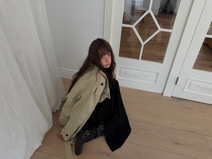 AWESOME SAUCE東大門代購女裝新款熱賣時尚短款大衣含腰帶AWESOME SAUCE短款大衣