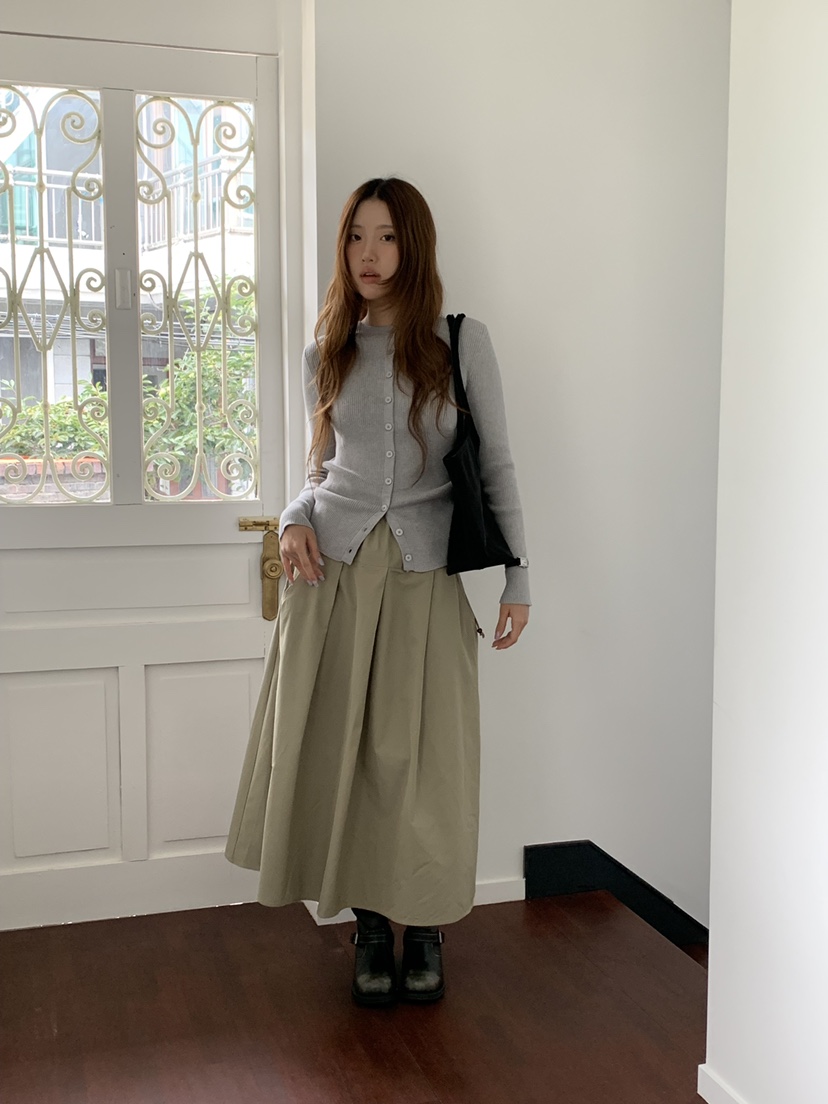 MOMENTUM韓國直郵女裝新款時尚熱賣推薦人氣開衫修身羅紋MOMENTUM開衫