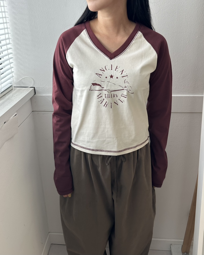 LEEHEE東大門代購女裝新款真品休閑推薦長袖T恤插肩袖撞色LEEHEE長袖T恤