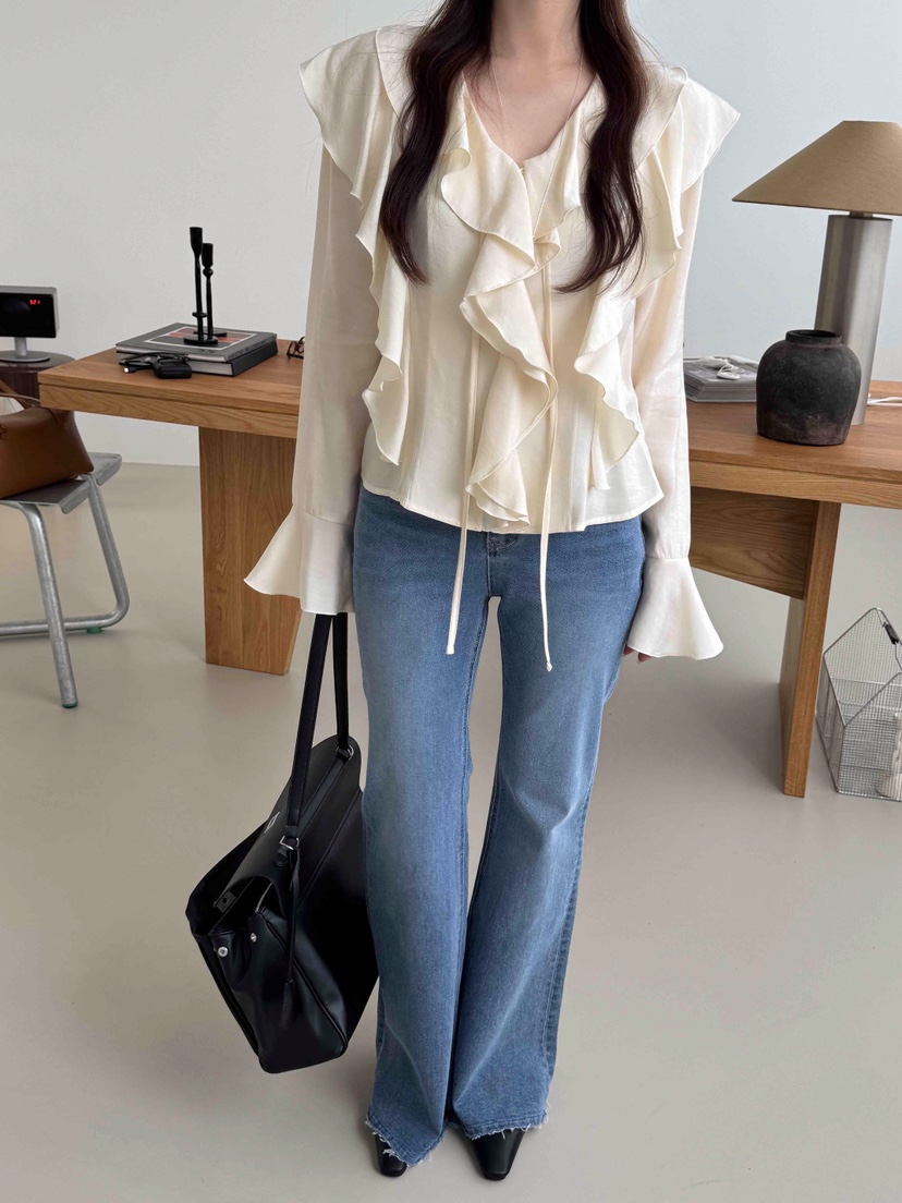 VELEN韓國代購女士新款人氣休閑時尚推薦熱賣真品襯衫蕾絲衫VELEN襯衫/蕾絲衫