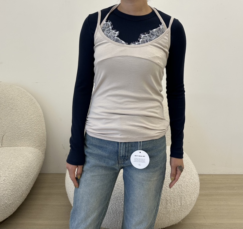 LEEHEE韓國代購女裝新款真品推薦人氣時尚熱賣吊帶背心蕾絲LEEHEE吊帶/背心圖色1