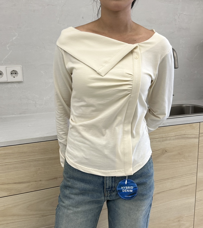 LEEHEE東大門代購女士新品人氣時尚休閑真品長袖T恤不對稱LEEHEE長袖T恤