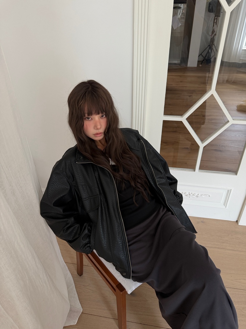 AWESOME SAUCE韓國代購女裝新款熱賣休閑時尚真品推薦皮衣AWESOME SAUCE皮衣