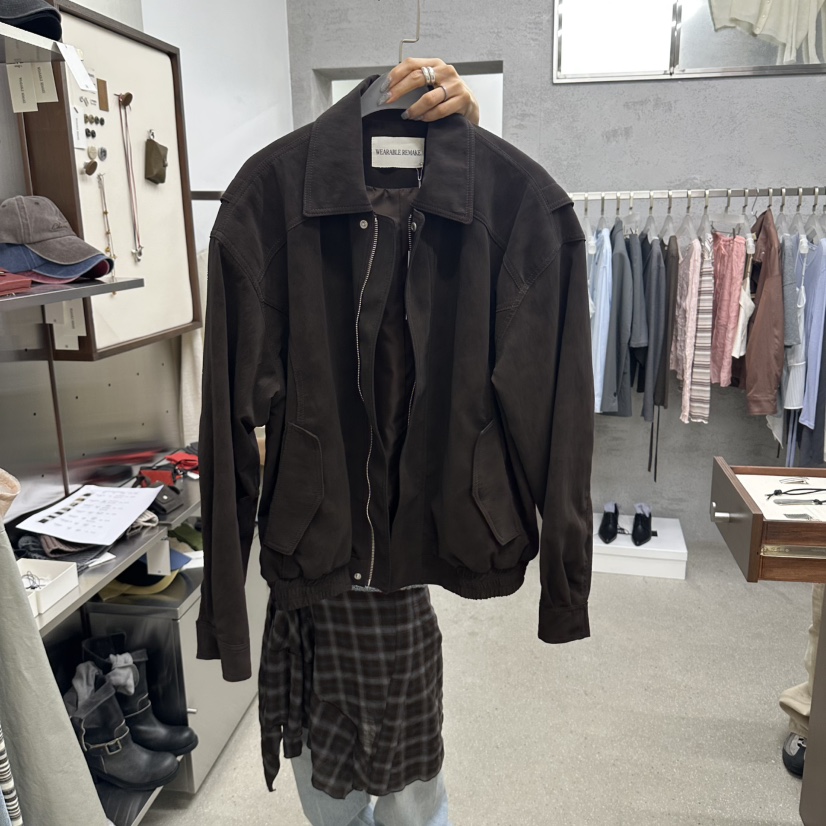 WEARABLE-L東大門實拍女裝新品時尚人氣真品休閑夾克柔軟WEARABLE夾克圖色3咖色