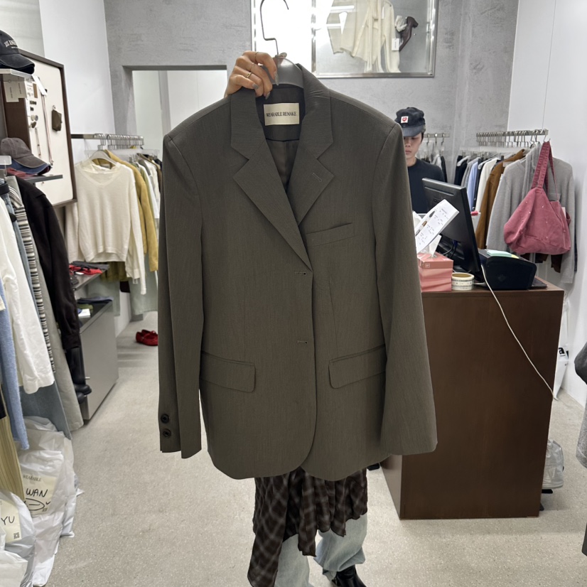 WEARABLE-L東大門實拍女裝新品真品休閑熱賣推薦夾克褶皺WEARABLE夾克圖色2淺灰色