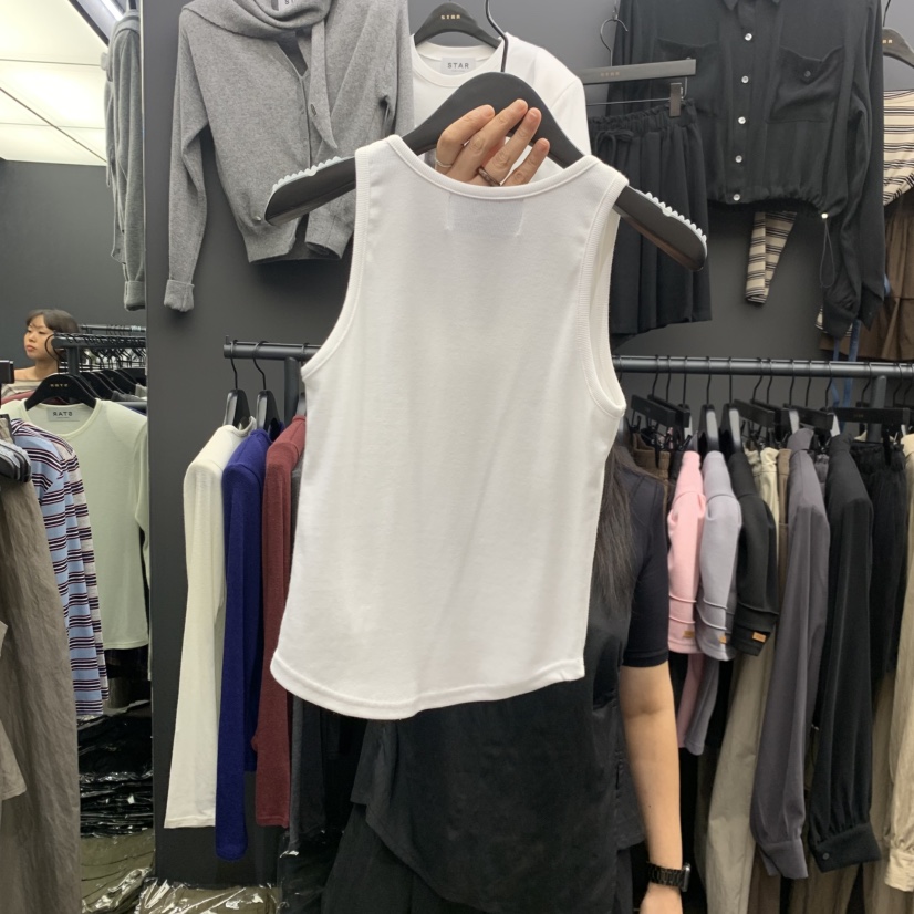 STAR-L東大門實拍女士新款休閑時尚人氣吊帶背心無袖紐扣STAR-L吊帶/背心