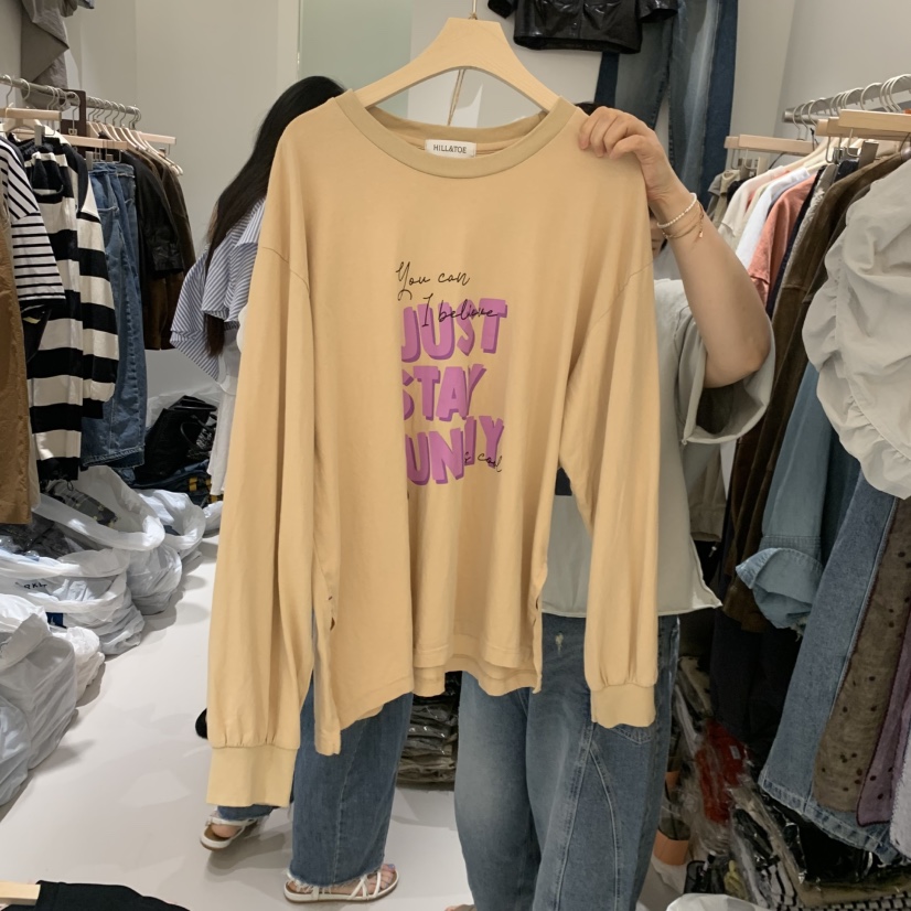 HILL TOE東大門實拍女裝新款時尚休閑推薦真品熱賣長袖T恤HILL TOE長袖T恤圖色4