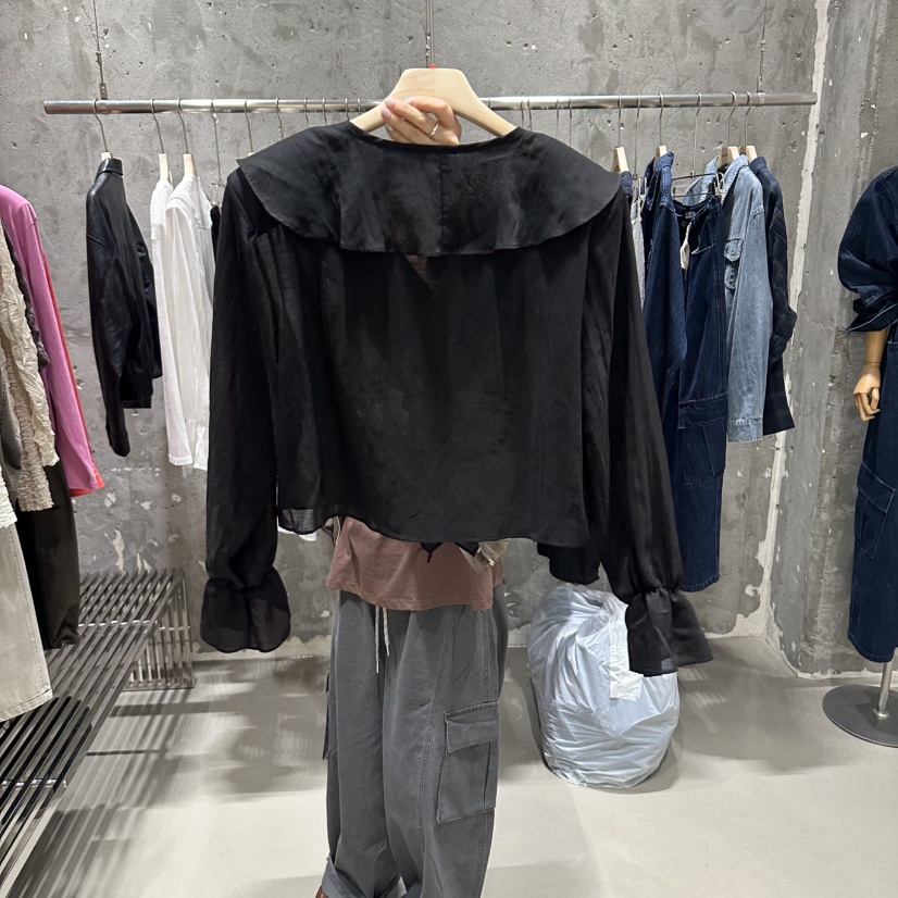 JUNI韓國代購女士新品熱賣時尚推薦真品休閑人氣襯衫蕾絲衫my juni襯衫/蕾絲衫