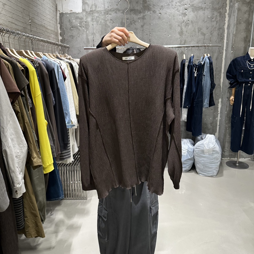 JUNI東大門代購女裝新品人氣真品時尚熱賣推薦長袖T恤開衩my juni長袖T恤圖色3