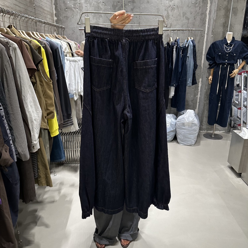 JUNI韓國代購女裝新品真品人氣熱賣推薦休閑時尚牛仔褲褶邊my juni牛仔褲