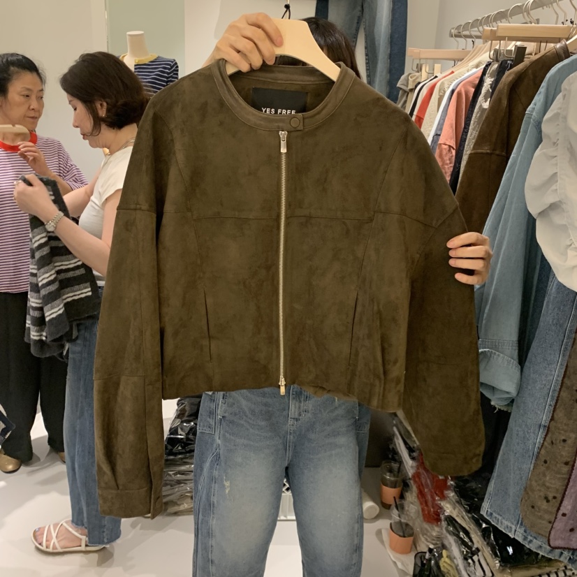 HILL TOE韓國代購女裝新款時尚熱賣真品人氣休閑夾克麂皮HILL TOE夾克圖色1