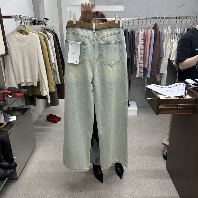 WEARABLE-L東大門直郵女士新款休閑時尚人氣牛仔褲不含腰帶WEARABLE牛仔褲