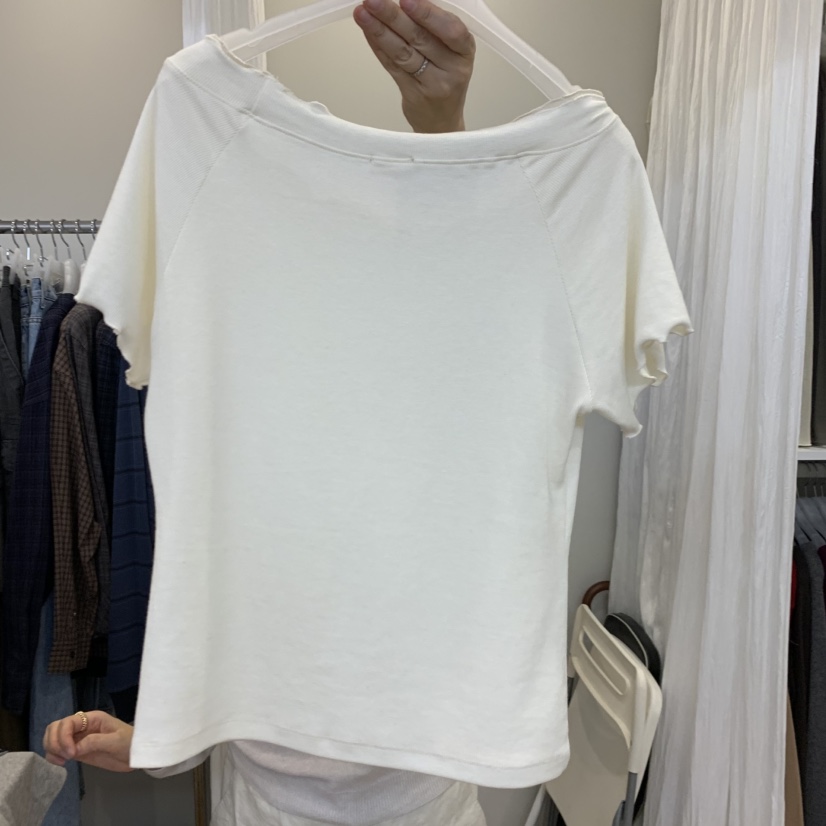 JINSIM東大門實拍女士新款時尚真品推薦熱賣休閑人氣T恤褶邊JINSIMT恤