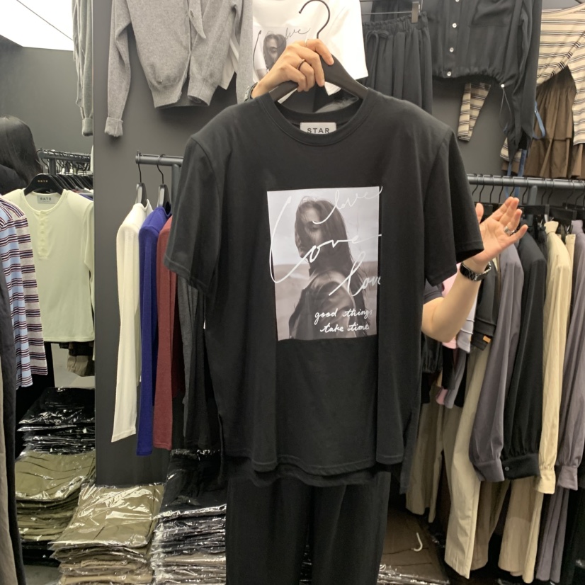 STAR-L韓國直郵女士新品人氣時尚真品休閑熱賣T恤不含腰帶STAR-LT恤圖色1