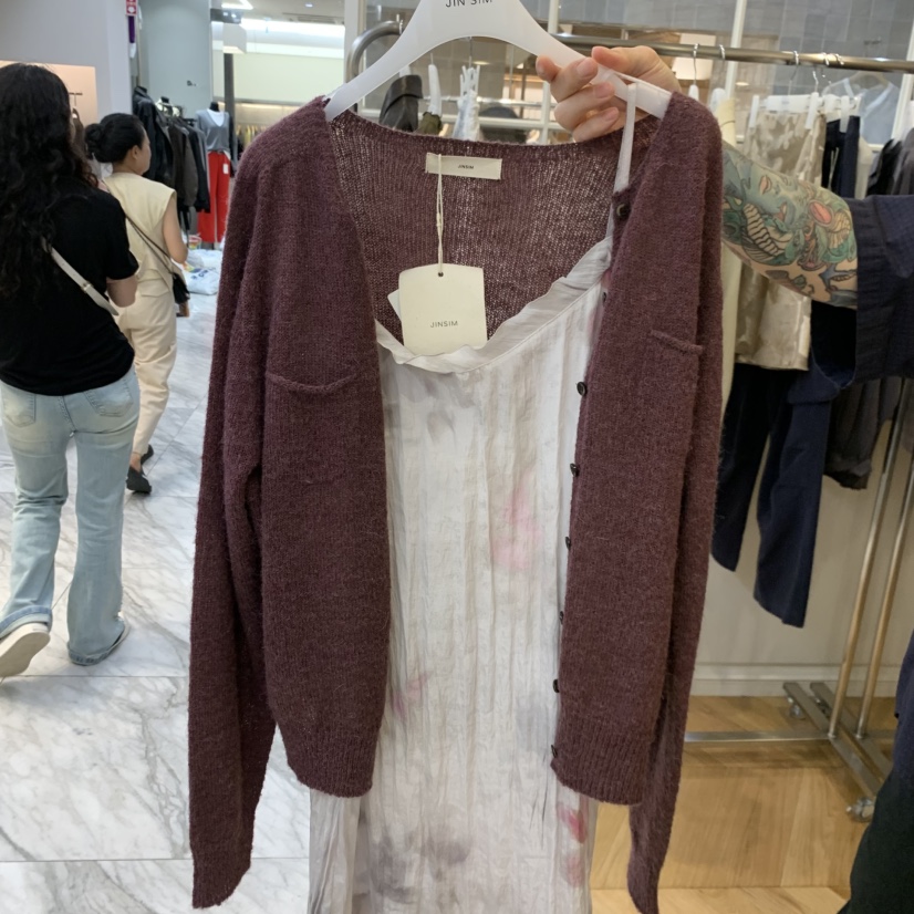 JINSIM韓國直郵女裝新品休閑真品人氣熱賣推薦針織衫開衫JINSIM針織衫圖色4