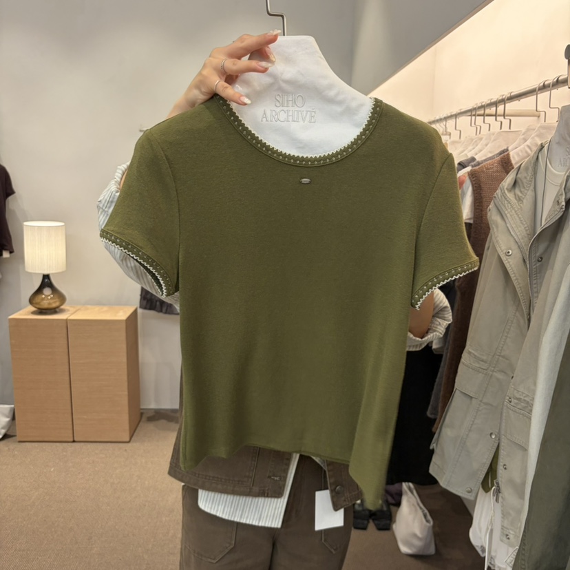 SIHO ARCHIVE東大門直郵女士新品真品推薦熱賣休閑T恤刺繡SIHO ARCHIVET恤圖色2