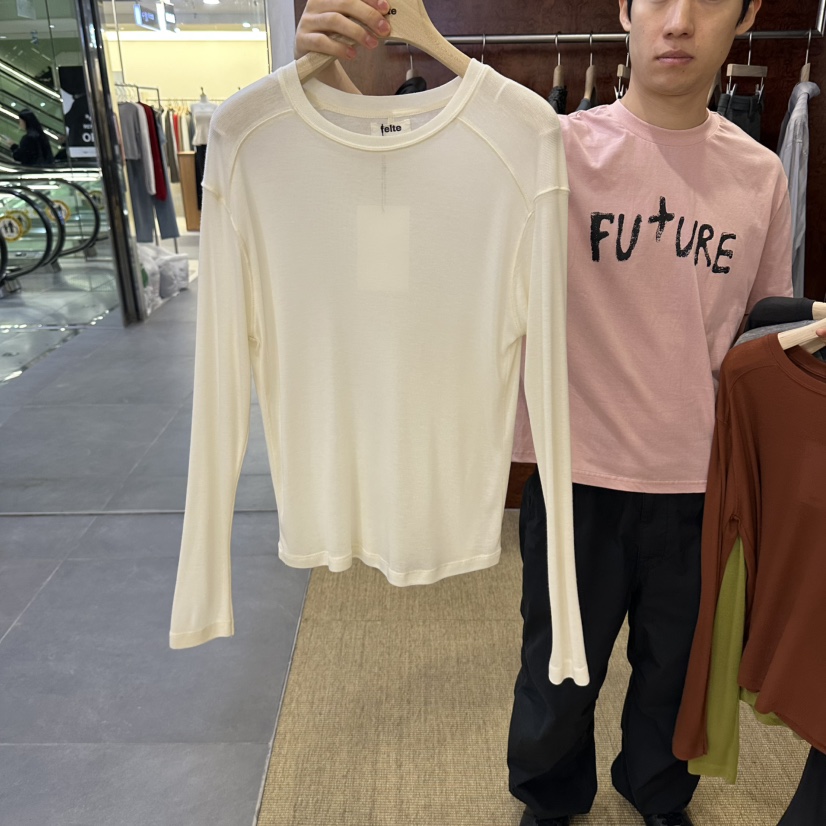 FELTE東大門代購女裝新款時尚休閑推薦真品熱賣人氣長袖T恤felte長袖T恤圖色1