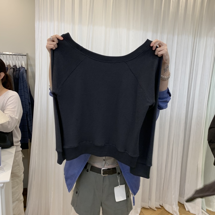 JINSIM東大門代購女裝新品熱賣人氣推薦真品休閑衛衣露肩JINSIM衛衣圖色2