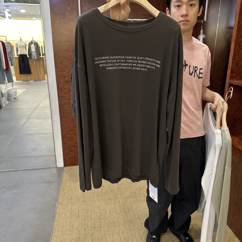 FELTE東大門實拍女裝新品推薦時尚真品人氣休閑長袖T恤寬松felte長袖T恤圖色3