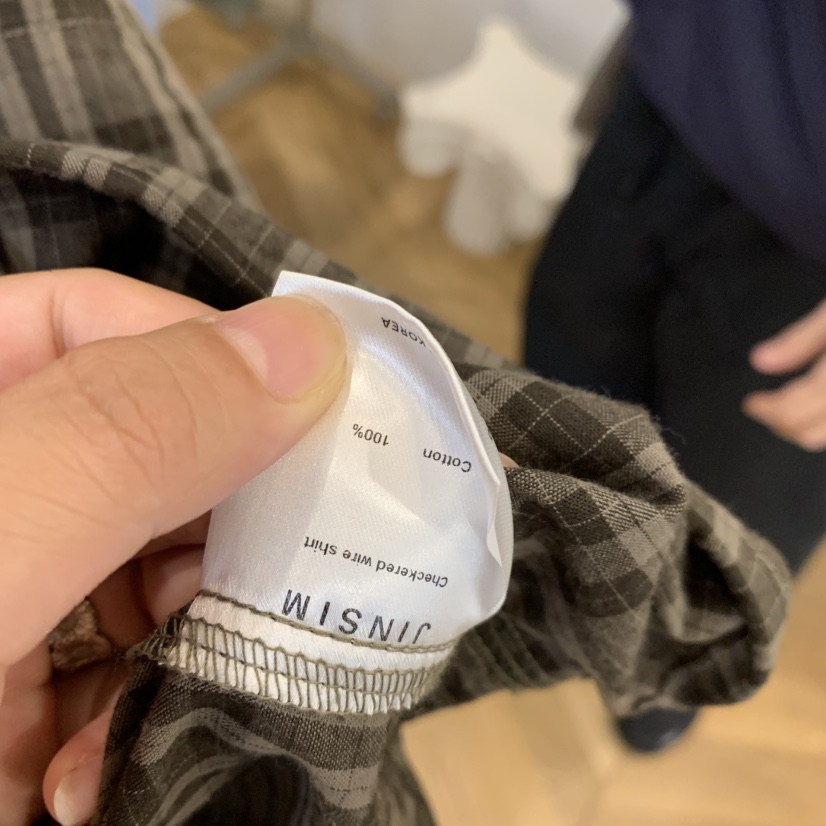 JINSIM東大門直郵女士新款熱賣人氣襯衫蕾絲衫金屬絲格紋JINSIM襯衫/蕾絲衫