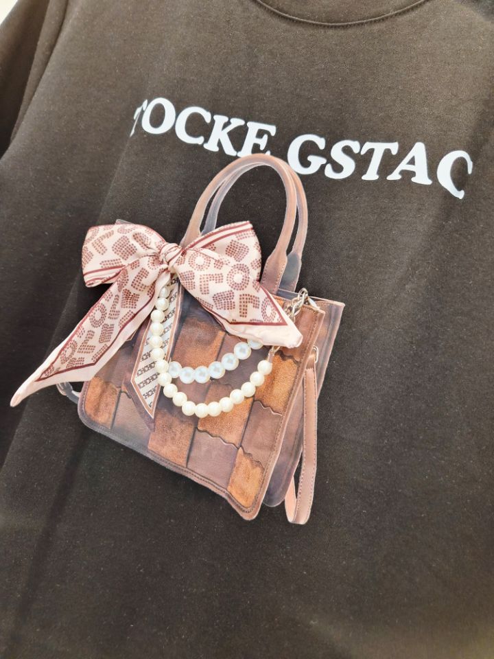 RICO/BLING BLING-S東大門直郵女士新品休閑T恤珍珠圍巾RICO/BLING BLING-ST恤
