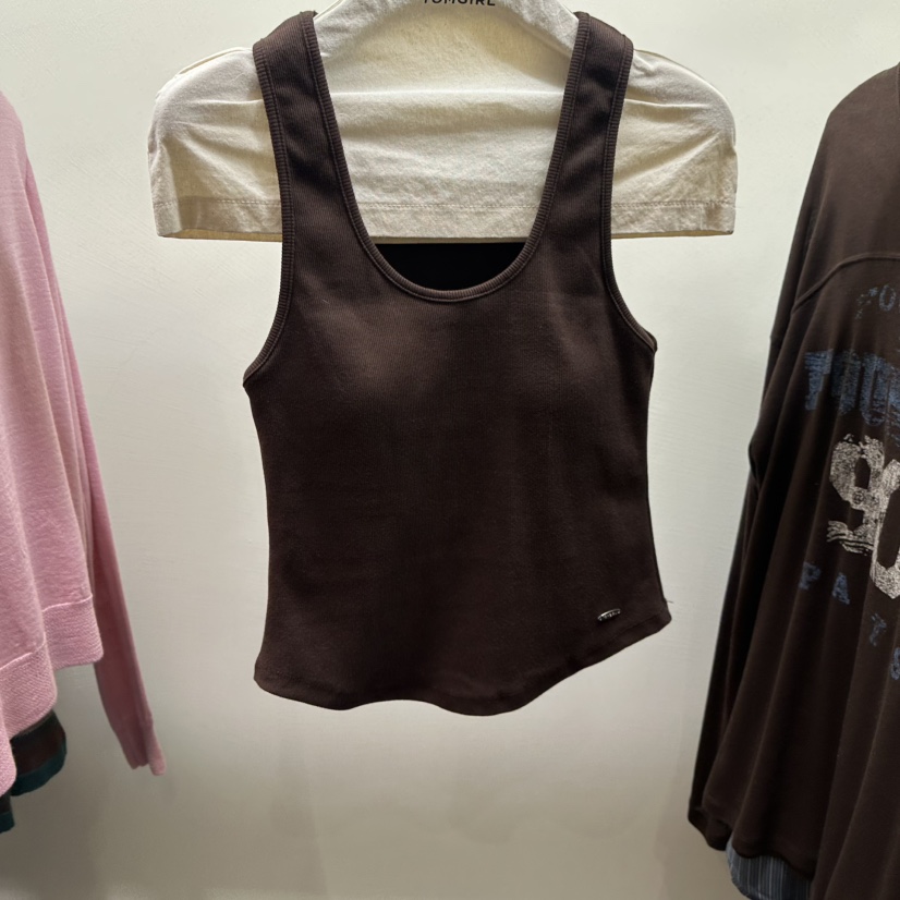TOMGIRL東大門實拍女裝新品推薦休閑熱賣時尚真品吊帶背心TOMGIRL吊帶/背心圖色2棕色