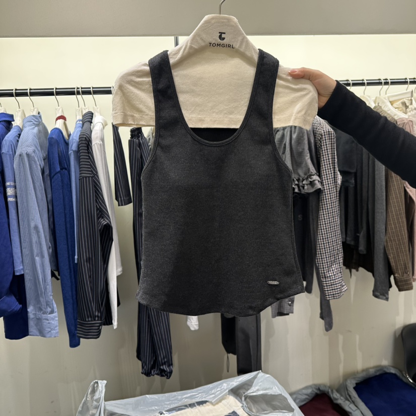 TOMGIRL東大門實拍女裝新品推薦休閑熱賣時尚真品吊帶背心TOMGIRL吊帶/背心圖色4灰