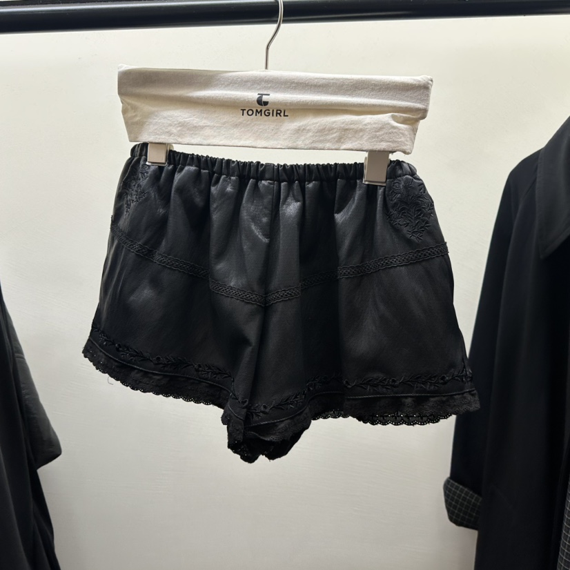 TOMGIRL韓國直郵女士新品時尚真品熱賣推薦人氣休閑短褲皮革TOMGIRL短褲圖色2