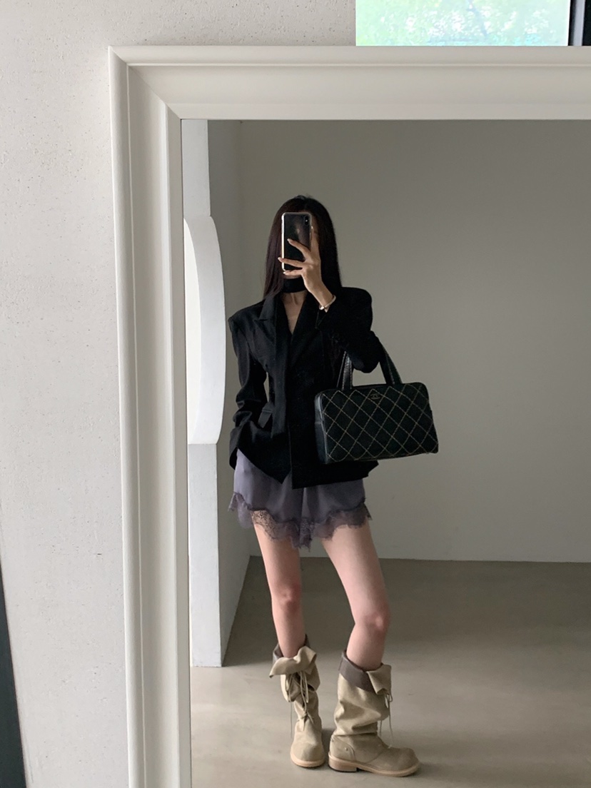 VERANDA韓國代購女士新品人氣推薦真品熱賣時尚短褲蕾絲花VERANDA短褲