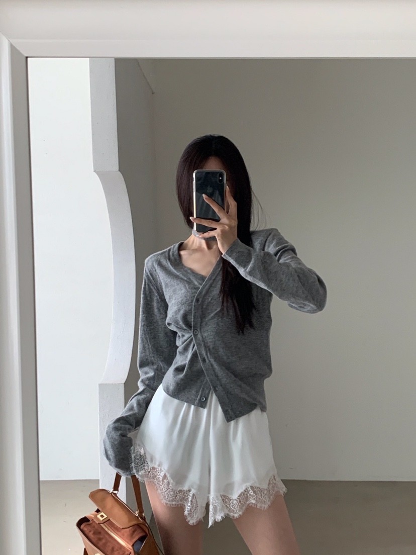 VERANDA韓國代購女士新品人氣推薦真品熱賣時尚短褲蕾絲花VERANDA短褲