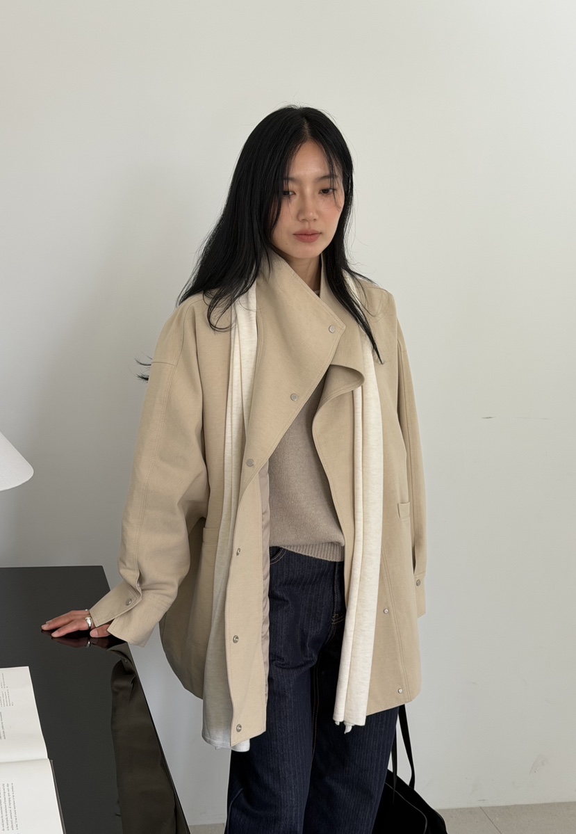 AMY GRACE-A韓國代購女裝新款時尚熱賣夾克不含圍巾高領AMY GRACE夾克