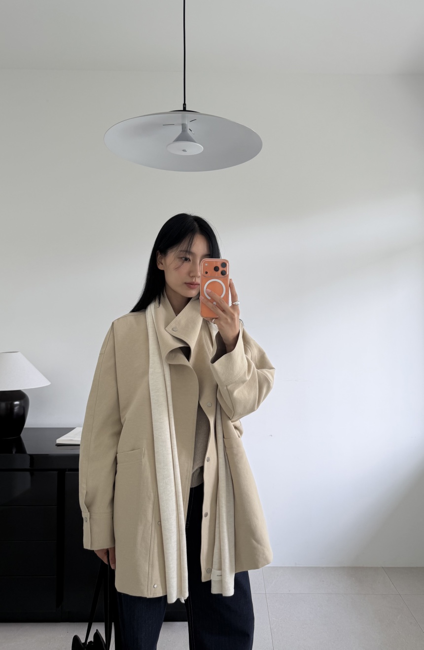 AMY GRACE-A韓國代購女裝新款時尚熱賣夾克不含圍巾高領AMY GRACE夾克