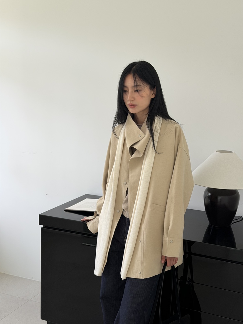 AMY GRACE-A韓國代購女裝新款時尚熱賣夾克不含圍巾高領AMY GRACE夾克