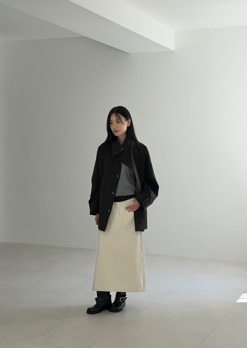 AMY GRACE-A韓國代購女裝新款時尚熱賣夾克不含圍巾高領AMY GRACE夾克