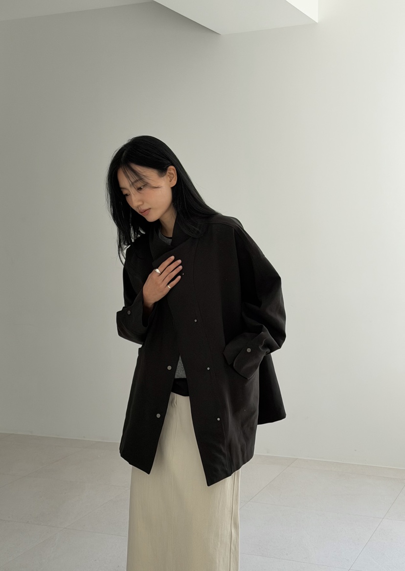 AMY GRACE-A韓國代購女裝新款時尚熱賣夾克不含圍巾高領AMY GRACE夾克