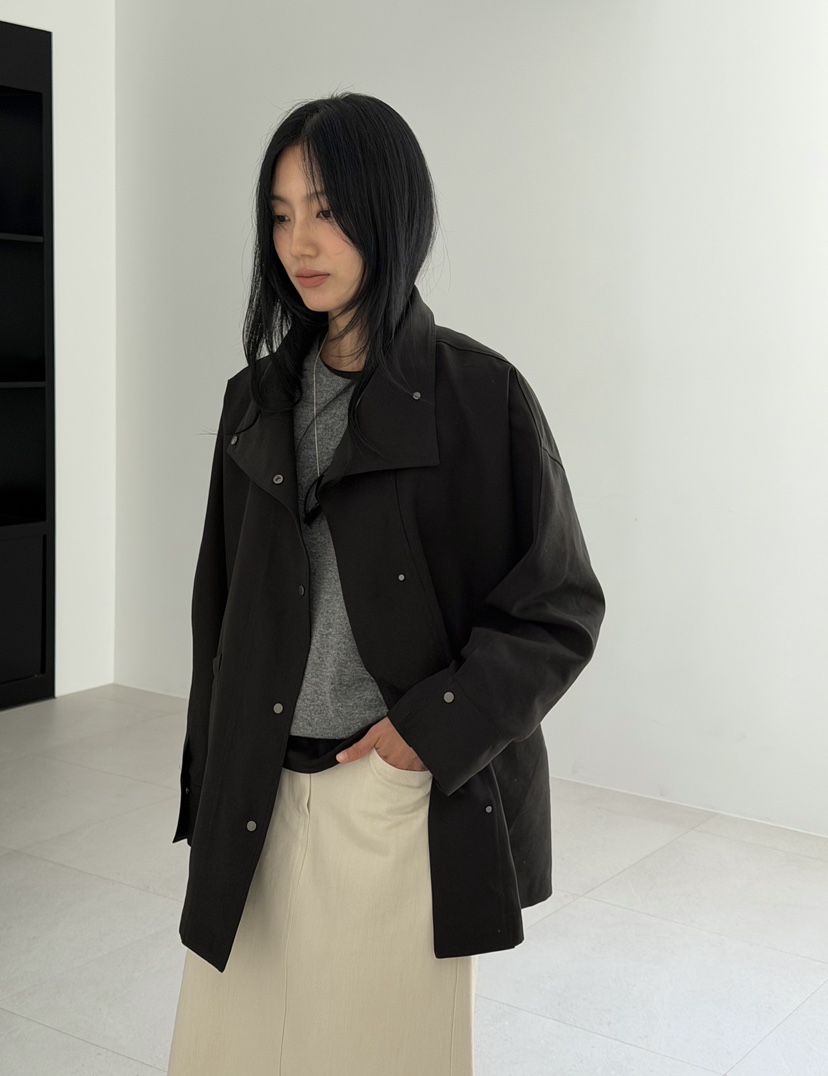 AMY GRACE-A韓國代購女裝新款時尚熱賣夾克不含圍巾高領AMY GRACE夾克