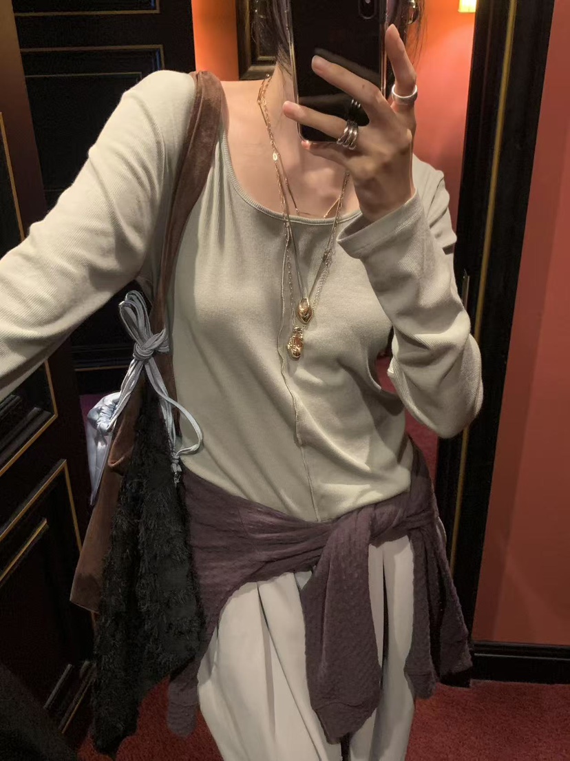 LOFN東大門直郵女裝新品休閑推薦時尚真品熱賣人氣長袖T恤LOFN長袖T恤
