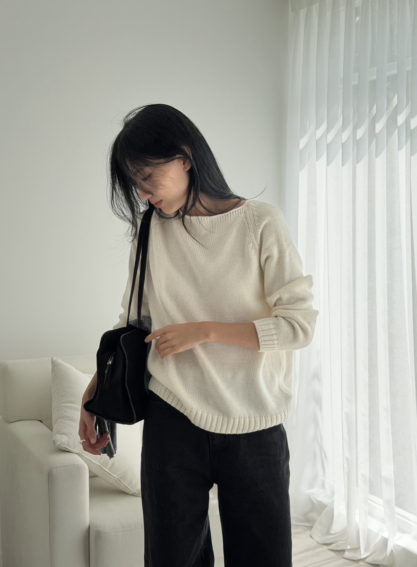 AMY GRACE-A東大門直郵女裝新品人氣推薦熱賣針織衫船領AMY GRACE針織衫