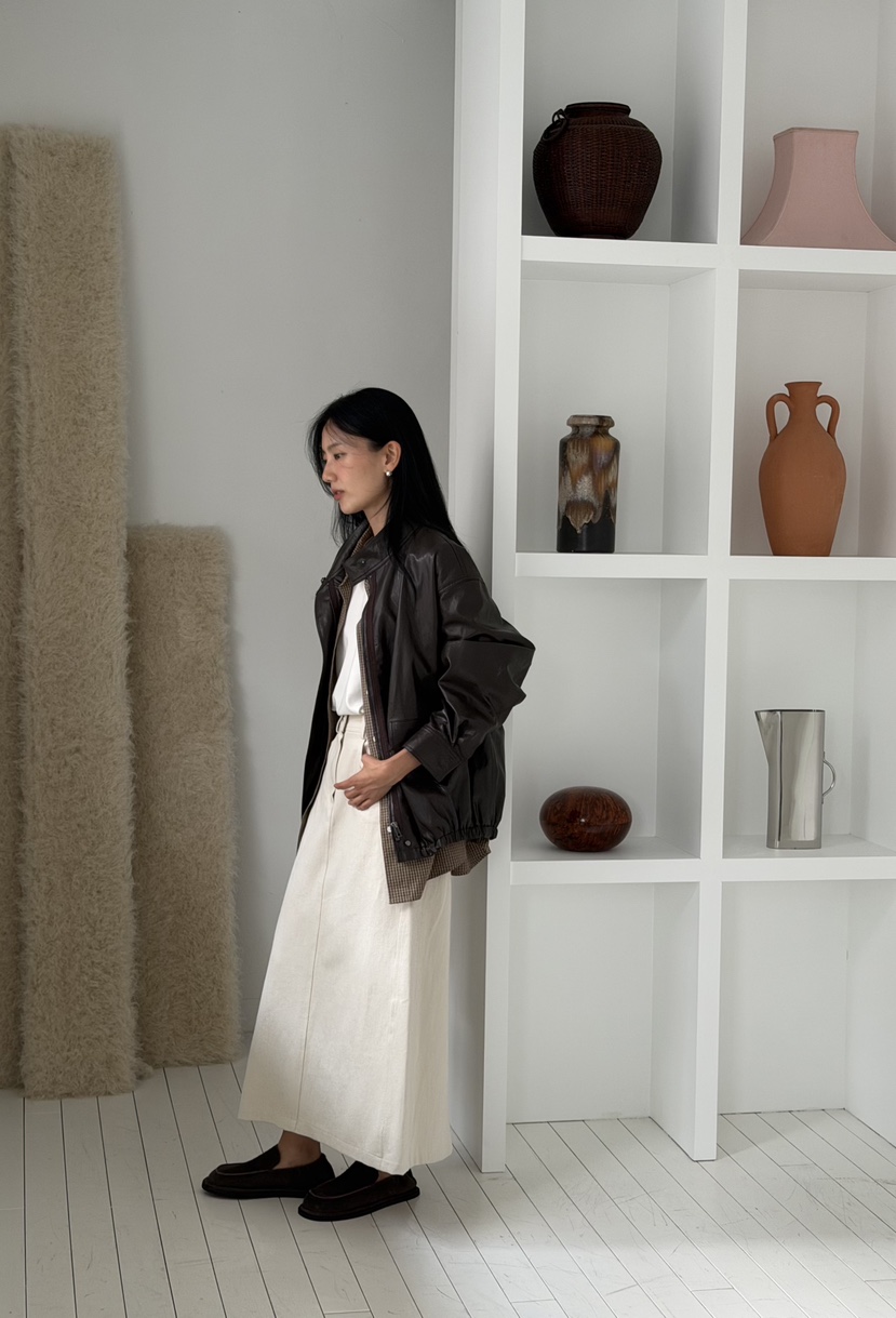 AMY GRACE-A韓國直郵女士新款休閑推薦熱賣人氣皮衣皮革AMY GRACE皮衣